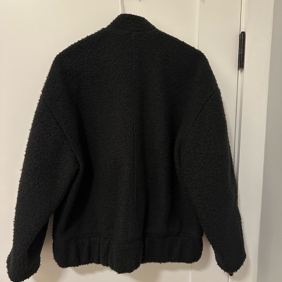 Mango Black Textured Bomber Jacket - Picture 5 of 5